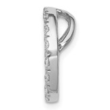 Sterling Silver Rhodium-platedCZ Chain Slide Pendant - QP-5D4CE5FC-3974