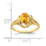 14k 7x5mm Oval Citrine ring - Y2-ADA67C10-6862