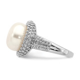 Sterling Silver Rhod-plat 11-12mm White FWC Pearl Ring - QR-BACB0EC1-8091