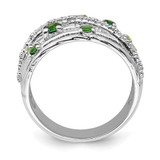 Sterling Silver Rhod-plat Chrome Diopside and Peridot Ring - QR-6D4A778A-7569