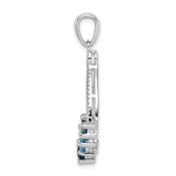 Sterling Silver Rhod-plat London blue and LB topaz Pendant - QP-79B8EA87-4332