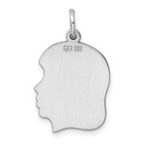 Sterling Silver Rhod-plate Eng Girl Disc Charm Polish on Front/Back - QM-77035C39-9327