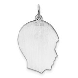 Sterling Silver Rhod-plate Eng. Boy Polished Front/Satin Back Disc Charm - QM-4E0F99DC-8550
