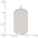 Sterling Silver Rhod-plate Eng. Dog Tag Polish Front/Satin Back Disc Charm - QM-F00A06D6-8129