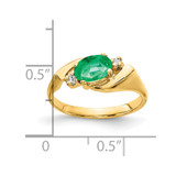 14k 7x5mm Oval Emerald AA Diamond ring - Y2-86B6581E-2040