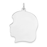 Sterling Silver Rhod-plate Eng. Girl Polished Front/Satin Back Disc Charm - QM-9EFFF4AC-3065