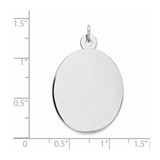 Sterling Silver Rhod-plate Eng. Oval Polish Front/Back Disc Charm - QM-3F73E501-6106