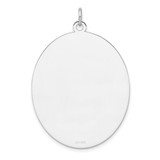 Sterling Silver Rhod-plate Eng. Oval Polish Front/Back Disc Charm - QM-4755CEA4-7159