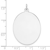Sterling Silver Rhod-plate Eng. Oval Polish Front/Back Disc Charm - QM-8E261C56-8660