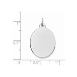 Sterling Silver Rhod-plate Eng. Oval Polish Front/Back Disc Charm - QM-94685E36-2204