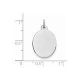 Sterling Silver Rhod-plate Eng. Oval Polish Front/Satin Back Disc Charm - QM-68CACCED-5650