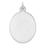 Sterling Silver Rhod-plate Eng. Oval Polish Front/Satin Back Disc Charm - QM-71279AD4-5282