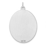 Sterling Silver Rhod-plate Eng. Oval Polish Front/Satin Back Disc Charm - QM-C3C523F7-3780