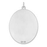 Sterling Silver Rhod-plate Eng. Oval Polish Front/Satin Back Disc Charm - QM-C9937264-7592