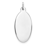 Sterling Silver Rhod-plate Eng. Oval Polish Front/Satin Back Disc Charm - QM-D298B9E9-2958