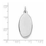 Sterling Silver Rhod-plate Eng. Oval Polish Front/Satin Back Disc Charm - QM-D298B9E9-2958