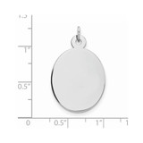 Sterling Silver Rhod-plate Eng. Oval Polish Front/Satin Back Disc Charm - QM-DCBB5C29-5109