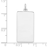 Sterling Silver Rhod-plate Eng. Rect. Polish Front/Back Disc Charm - QM-55A8B1ED-9667