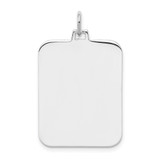 Sterling Silver Rhod-plate Eng. Rect. Polish Front/Satin Back Disc Charm - QM-01BCDD23-4692