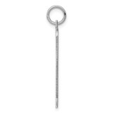 Sterling Silver Rhod-plate Eng. Rect. Polish Front/Satin Back Disc Charm - QM-01BCDD23-4692