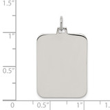 Sterling Silver Rhod-plate Eng. Rect. Polish Front/Satin Back Disc Charm - QM-01BCDD23-4692