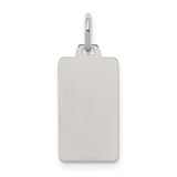 Sterling Silver Rhod-plate Eng. Rect. Polish Front/Satin Back Disc Charm - QM-1E3C292F-3644