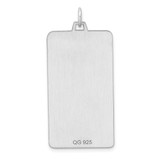 Sterling Silver Rhod-plate Eng. Rect. Polish Front/Satin Back Disc Charm - QM-330D242B-8633