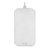 Sterling Silver Rhod-plate Eng. Rect. Polish Front/Satin Back Disc Charm - QM-3B050259-9547