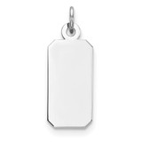 Sterling Silver Rhod-plate Eng. Rect. Polish Front/Satin Back Disc Charm - QM-404AD934-4145