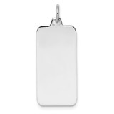Sterling Silver Rhod-plate Eng. Rect. Polish Front/Satin Back Disc Charm - QM-43263E88-9757