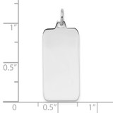 Sterling Silver Rhod-plate Eng. Rect. Polish Front/Satin Back Disc Charm - QM-623C8A00-4791