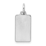 Sterling Silver Rhod-plate Eng. Rect. Polish Front/Satin Back Disc Charm - QM-773C8BE6-3598