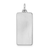 Sterling Silver Rhod-plate Eng. Rect. Polish Front/Satin Back Disc Charm - QM-8F8A331A-5075