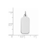 Sterling Silver Rhod-plate Eng. Rect. Polish Front/Satin Back Disc Charm - QM-B1933174-8885