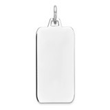 Sterling Silver Rhod-plate Eng. Rect. Polish Front/Satin Back Disc Charm - QM-B945AD69-9486