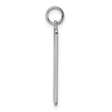 Sterling Silver Rhod-plate Eng. Rect. Polish Front/Satin Back Disc Charm - QM-C8066F41-8942