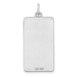 Sterling Silver Rhod-plate Eng. Rect. Polish Front/Satin Back Disc Charm - QM-D58C9139-6035