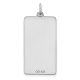 Sterling Silver Rhod-plate Eng. Rect. Polish Front/Satin Back Disc Charm - QM-D9F779C9-2154