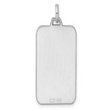 Sterling Silver Rhod-plate Eng. Rect. Polish Front/Satin Back Disc Charm - QM-DE9B8AB2-6082