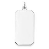Sterling Silver Rhod-plate Eng. Rect. Polish Front/Satin Back Disc Charm - QM-DF131C07-9506