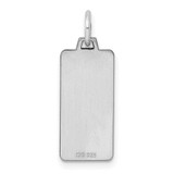 Sterling Silver Rhod-plate Eng. Rect. Polish Front/Satin Back Disc Charm - QM-E29608C6-7990