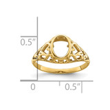14k 7x5mm Oval Gemstone Ring Mounting - Y4-652EA2A9-6068