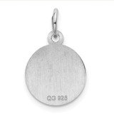 Sterling Silver Rhod-plate Pink Enamel Left Facing Girl Head Disc Charm - QM-2B388D8D-2168