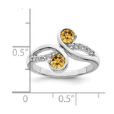 Sterling Silver Rhod-plated .60t.w. Citrine & White Topaz Swirl Ring - QR-3AA0F2F9-6164