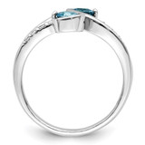 Sterling Silver Rhod-plated .8t.w. LSBT/White Topaz Swirl Ring - QR-69C24E53-9663