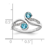 Sterling Silver Rhod-plated .8t.w. LSBT/White Topaz Swirl Ring - QR-D333D312-6890