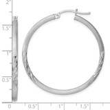 Sterling Silver Rhod-plated 2.5mm Polished/Satin Diamond-cut Hoop Earrings - QE-3E776B19-4916