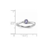 Sterling Silver Rhod-plated Created Alexandrite/Diamond Birthstone Ring - QB-B0E918CF-7141
