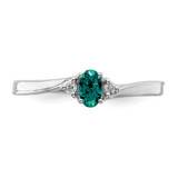 Sterling Silver Rhod-plated Created Alexandrite/Diamond Birthstone Ring - QB-B0E918CF-7141