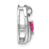 Sterling Silver Rhod-plated Created Pink Sapphire/Diamond Pendant - PM-26B37F37-5065